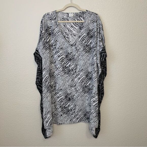 Chico’s Taffy High-Low Caftan Sleeve Tunic Kimono - Picture 2 of 12